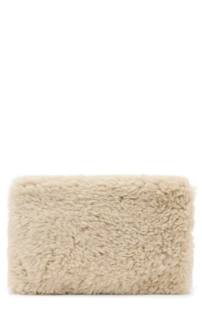 Allsaints Bettina Genuine Shearling Clutch In Brown