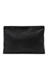 Allsaints Leather Bettina Large Leather Clutch Bag In Black