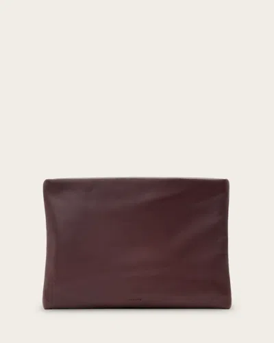 Allsaints Bettina Leather Clutch Bag In Red