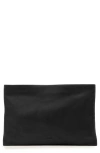 Allsaints Leather Bettina Large Leather Clutch Bag In Black