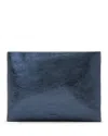 Allsaints Bettina Leather Clutch In Blue