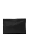 Allsaints Leather Bettina Large Leather Clutch Bag In Black