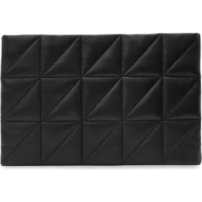Allsaints Bettina Quilted Leather Clutch In Black