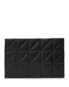 Allsaints Bettina Small Quilted Leather Clutch In Black