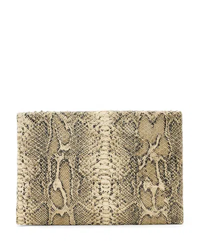 ALLSAINTS BETTINA SNAKE EMBOSSED LEATHER CLUTCH