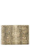 Allsaints Bettina Snakeskin Embossed Leather Clutch In Neutral