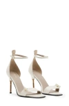 Allsaints Women's Betty Square Toe Bolt Style High Heel Sandals In Parchment