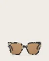 Allsaints Bibi Square Cat Eye Sunglasses In Snow Leopard