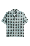 Allsaints Big Sur Check Camp Shirt In Shamrock Green