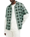 Allsaints Big Sur Check Camp Shirt In Shamrock Green