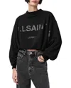 Allsaints Aster Logo Crop Sweatshirt In Black