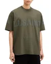Allsaints Biggy Oversized Logo Print T-shirt In Ash Khaki