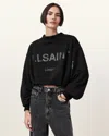 Allsaints Aster Logo Crop Sweatshirt In Black