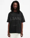 Allsaints Mens Jet Black Biggy Logo-print Relaxed-fit Organic-cotton T-shirt In Jet Black