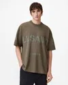 Allsaints Biggy Oversized Logo Print T-shirt In Gray