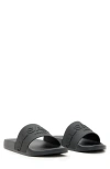 Allsaints Biggy Tonal Logo Rubber Slides In Black