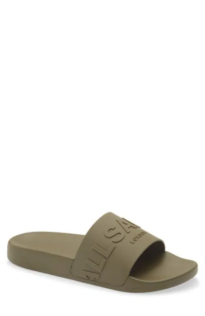 Allsaints Biggy Slide Sandal In Green