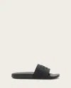 Allsaints Biggy Tonal Logo Rubber Slides In Black