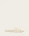 Allsaints Biggy Slip On Logo Slides In Chalk White