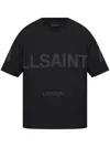 Allsaints Mens Jet Black Biggy Logo-print Relaxed-fit Organic-cotton T-shirt In Black