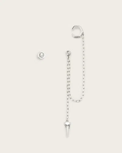Allsaints Bijou Cuff And Stud Earrings In Metallic