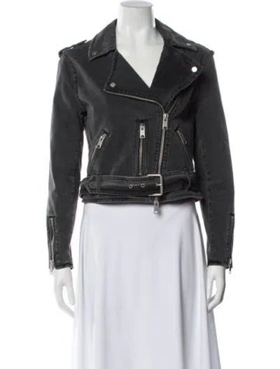 Pre-owned Allsaints Biker Jacket In Black