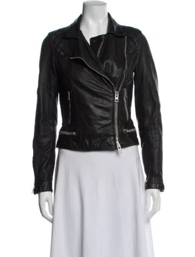 Pre-owned Allsaints Biker Jacket In Black