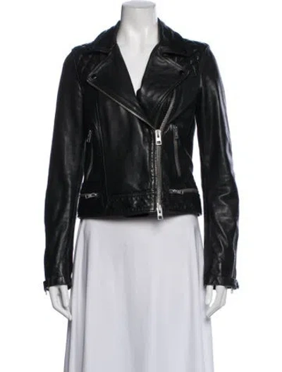 Pre-owned Allsaints Biker Jacket In Black