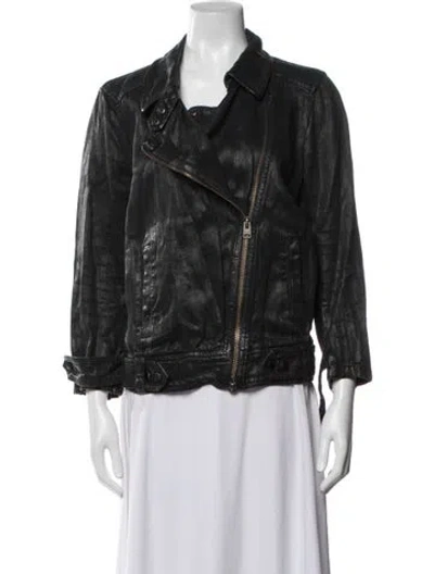 Pre-owned Allsaints Biker Jacket In Black
