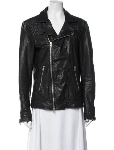 Pre-owned Allsaints Biker Jacket In Black