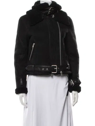 Pre-owned Allsaints Biker Jacket In Black