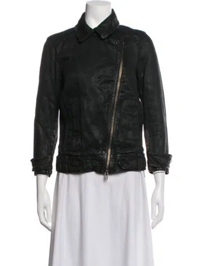 Pre-owned Allsaints Biker Jacket In Black