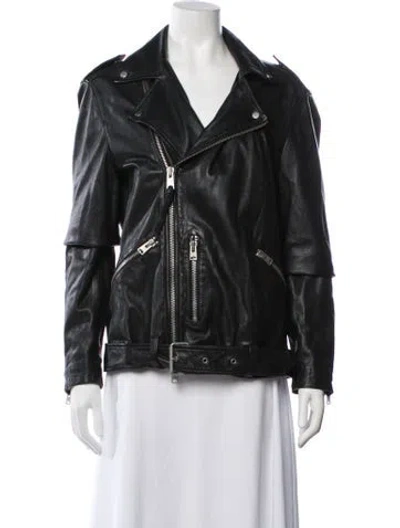 Pre-owned Allsaints Biker Jacket In Black