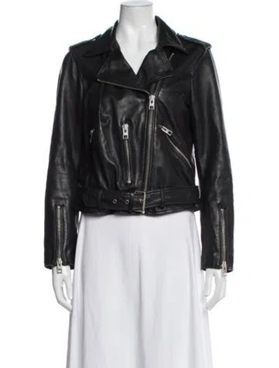 Pre-owned Allsaints Biker Jacket In Black