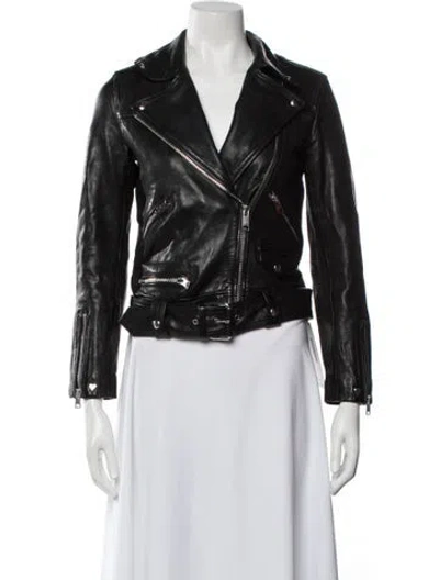 Pre-owned Allsaints Biker Jacket In Black
