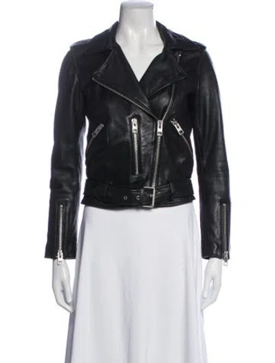 Pre-owned Allsaints Biker Jacket In Black