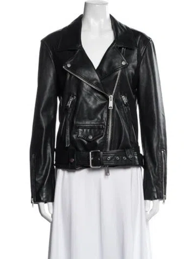 Pre-owned Allsaints Biker Jacket In Black