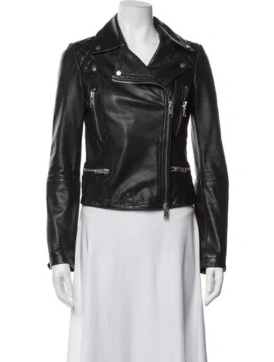 Pre-owned Allsaints Biker Jacket In Black