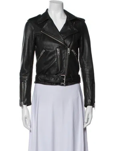 Pre-owned Allsaints Biker Jacket In Black