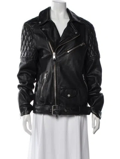 Pre-owned Allsaints Biker Jacket In Black