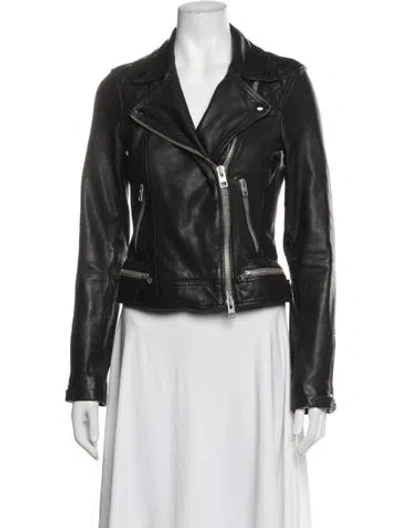 Pre-owned Allsaints Biker Jacket In Black