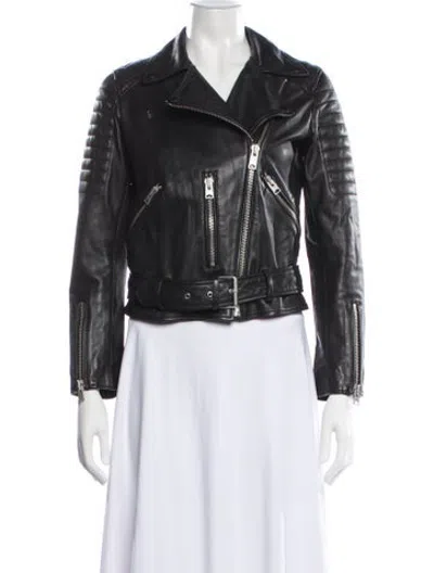 Pre-owned Allsaints Biker Jacket In Black