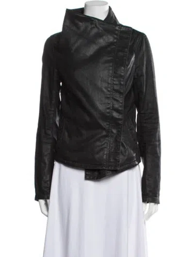 Pre-owned Allsaints Biker Jacket In Blue
