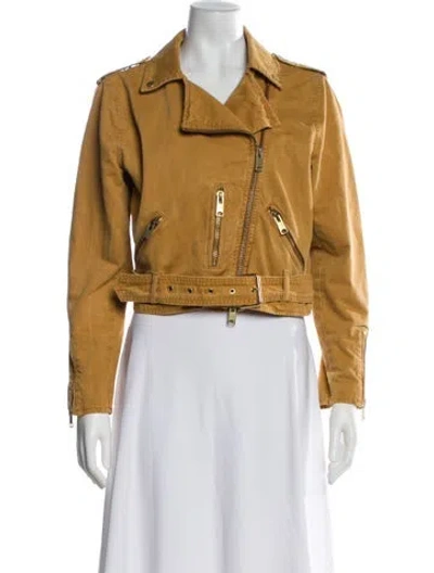 Pre-owned Allsaints Biker Jacket In Brown