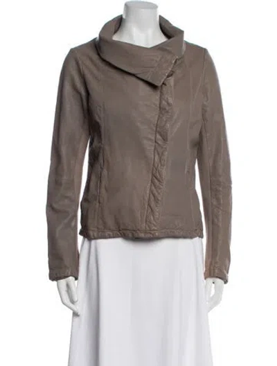 Pre-owned Allsaints Biker Jacket In Brown