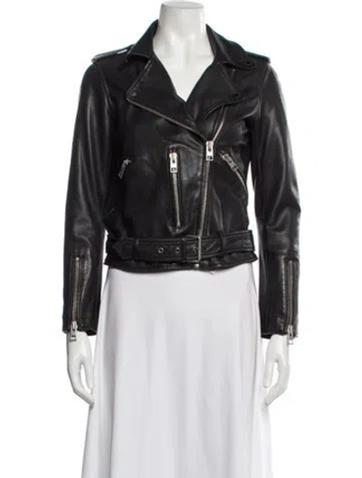 Pre-owned Allsaints Biker Jacket In Gray