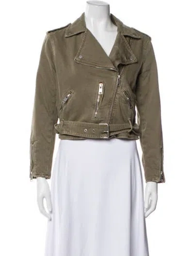 Pre-owned Allsaints Biker Jacket In Green
