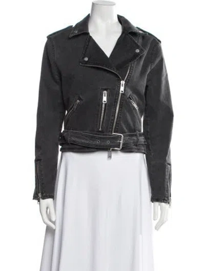 Pre-owned Allsaints Biker Jacket In Grey