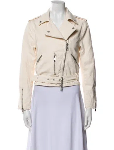 Pre-owned Allsaints Biker Jacket In Neutral