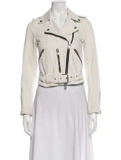 Pre-owned Allsaints Biker Jacket In Neutral